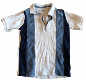 Jungen NEXT blau-weißes Poloshirt Alter 5 Jahre KOSTENLOSER VERSAND - Bild 1 von 3