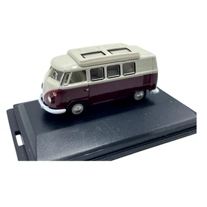 Volkswagen T1 Camper Van Samba Bus Titan Red Diecast VW 1:76 Scale Oxford - Picture 1 of 23