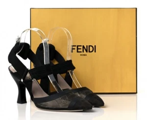 Hot, Haute Fendi Colibri Signature Kitten Heels 37.5 US 6.5 - Picture 1 of 9