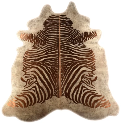 PREMIUM KUHFELL STIERFELL KUPFER MIT ZEBRA PRÄGUNG 240 x 190 cm - Bild 1 von 4