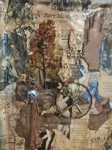 Collage Kunst "Fairy Skull" erstellt in UK aus recycelten Vintage Papieren Original - Bild 1 von 14