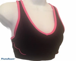 Old Navy Active Damen Gr. S Cut Out Racerback unterstützender Sport BH schwarz & pink - Bild 1 von 10