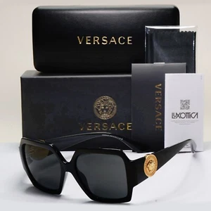 Versace Sunglasses Black Oversized Square Gold Medusa Large MOD VE 4453 GB1/87 - Picture 1 of 12