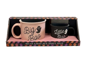 Halloween Pink Ghost BIG BOO LITTLE BOO Coffee Mug Set Decor Pink Black NEW 2024 - Picture 1 of 2