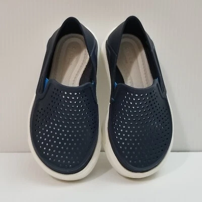 Crocs Niños Pequeños Citilane Roka K Zapatos Informales Sin Cordones Azul Marino Mocasín Perforado Talla 7 Foto 1 de 4