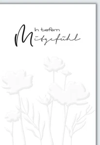 Trauer - Beileid - Kondolenzkarte mit Umschlag - Mitgefühl, Blumen - Bild 1 von 1
