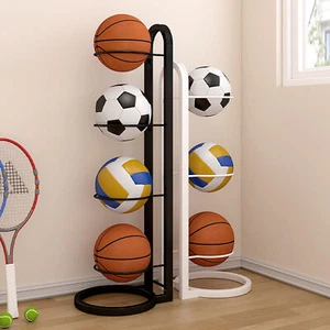 Basketball Football Holder Freestanding Garage Ball Storage Sport Organizer Rack - Picture 1 of 28