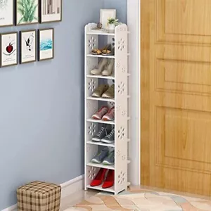 Weiß Schuhregal 8 Ebenen Schuhschrank Schuhständer Schuhablage Schuh-Organizier - Bild 1 von 8