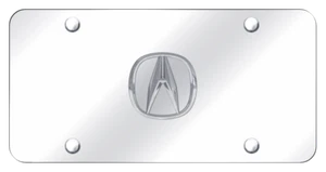 Acura No Fill 3D Logo Stainless Steel License Plate Official Licensed - Imagen 1 de 4
