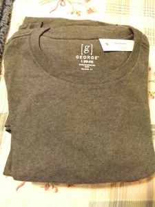 BRAND NEW " GEORGE " MEN'S SOLID Gray COTTON LONG SLEEVE T-SHIRT Large 42-44 - Picture 1 of 1