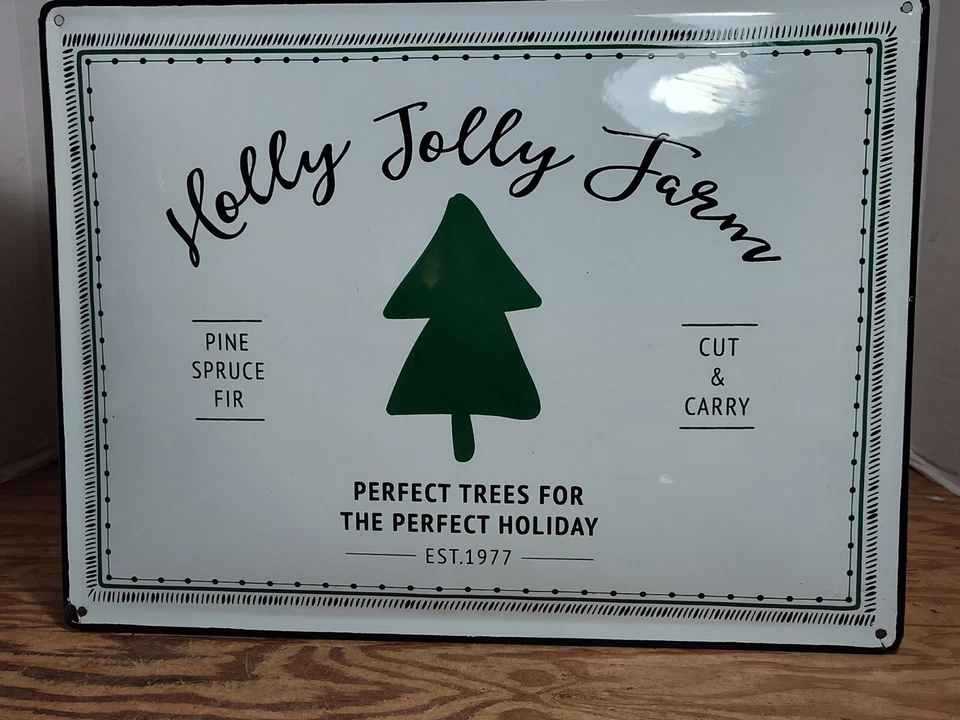 Ashland Fireside Christmas Wall Decor Holly Jolly Farm Metal Sign