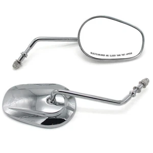 Cromo Specchietto Retrovisore Moto per Harley Davidson Fat Boy FLSTF Road Glide - Imagen 1 de 7
