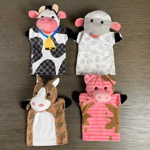 Melissa e Doug Zoo Friends set di 4 burattini a mano maiali, mucca, pecore, fattoria cavalli - Foto 1 di 7