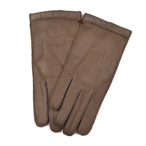 ECHT HIRSCHLEDER Handschuhe Gr 8 Deerskin Gloves Gefüttert Lined Graubraun Taupe - Bild 1 von 10