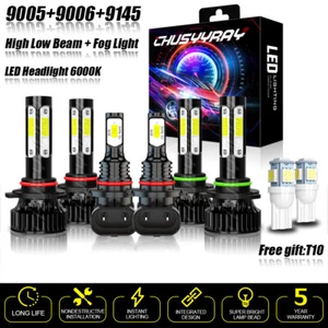 For GMC Sierra 1500 2003-2006 - 6x 6000K LED Bulbs Combo Headlights + Fog Lights - Picture 1 of 12