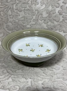 Denby Verona Stoneware Fruit Bowl Footed Floral 9" Centerpiece England Vintage - Picture 1 of 4