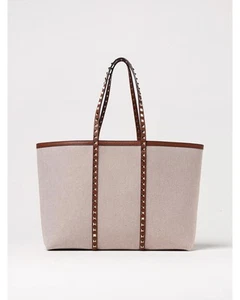 Valentino Garavani Rockstud Medium Tote Bag Women Beige - Picture 1 of 5
