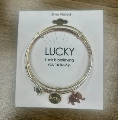 Juego de pulseras brazalete de la suerte enchapadas en oro/plata/cobre I’d Foto 1 de 4