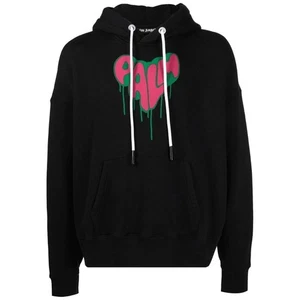Palm Angels Spray Heart Design Black Hoodie - Bild 1 von 2