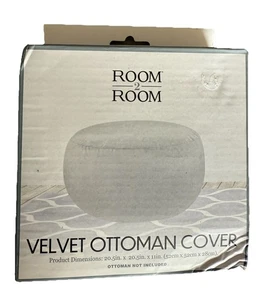 NEU - Zimmer 2 Zimmer Samt Ottomane Bezug 20,5 x 20,5 x 11" grau - Bild 1 von 3