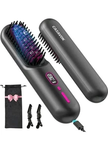 Cordless Hair Straightener Brush for Travel,Mini Hair Straightener Comb with Neg - Picture 1 of 9