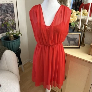 ALICE + OLIVIA Red Silk Mini Dress Size XS - Picture 1 of 9