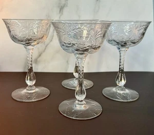 Vintage Duncan & Miller Elegant Tristan Champagne/Sherbet Glasses - Set of 4 - Picture 1 of 5