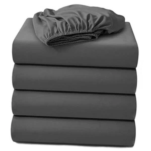 4 Pack 100% Microfiber California King Size Fitted Sheet Only, 72"x84" Hotel - Picture 1 of 7