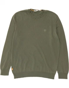 TIMBERLAND Mens Crew Neck Jumper Sweater XL Green Cotton KZ12 - Picture 1 of 3
