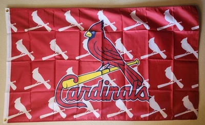 St Louis Cardinals Multi logo MLB Baseball Flag 3x5 Ft W/ Grommets  - Image 1 of 3