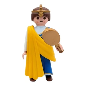 Playmobil figura mujer romana azul/amarilla espejo corona ciudad - Imagen 1 de 2