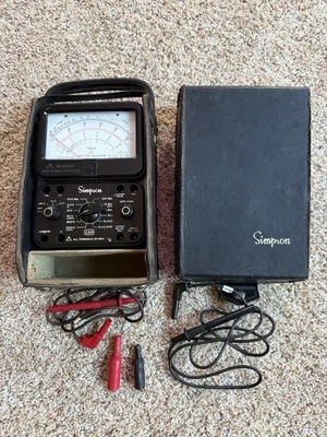 Simpson 260 Series 7 Volt-OHM-Milliammeter Analog Meter with Test Leads And Case - Image 1 of 4