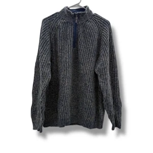 Cabela's Blau & Creme Grobstrick Langarm 1/4 Zip Pullover Sweater XL - Bild 1 von 8