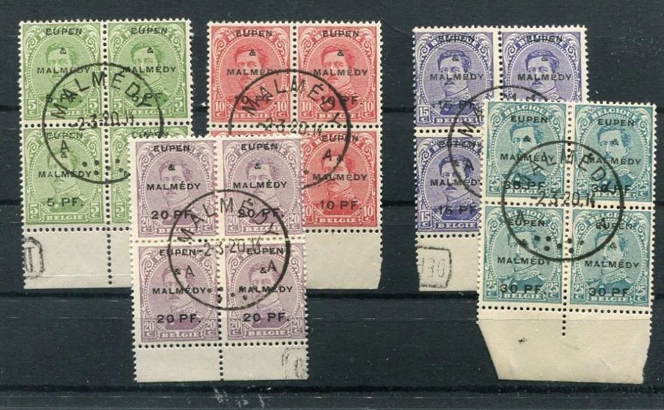 Eupen Y Malmedy 1-5 Bonita Unidad Con Sello De Registro (Z9365) - Imagen 1 de 1