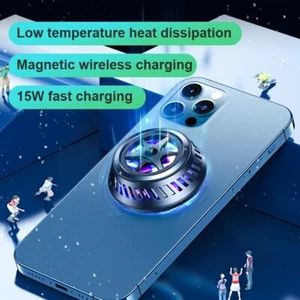 15W Cargador Inalámbrico Enfriador Magnético Refrigeración Ventilador Enfriador Para iPhone 12 Serie - Imagen 1 de 11