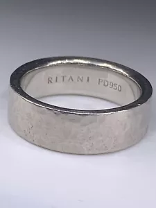 RITANI Men's Palladium Hammered Finish Wedding 7mm Band Ring Size 10 - Picture 1 of 5