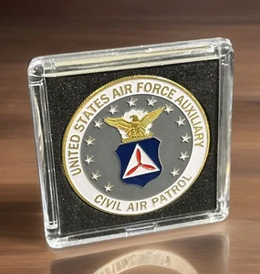 USAF United States Air Force Auxiliary Civil Air Patrol Challenge Coin w Case - Picture 1 of 11