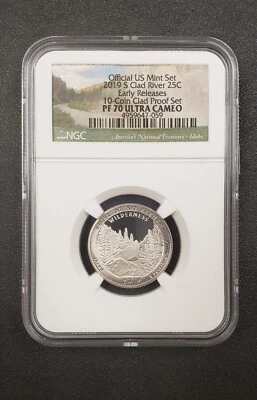 2019 S PF 70 ULTRA CAMEO River of No Return ATB Quarter NGC, ER, 25c, Stunning - Image 1 of 2