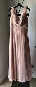 Angelina Faccenda Bridesmaid chiffon dress peach color size 10 - Picture 1 of 9