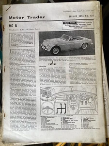 MOTOR TRADER SERVICE DATA 429 MGB 1964 - Picture 1 of 1