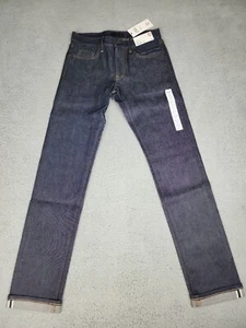 Uniqlo Selvedge Herrenjeans 28x34 Stretch schmale Passform gerade dunkel gewaschen blau Denim - Bild 1 von 16
