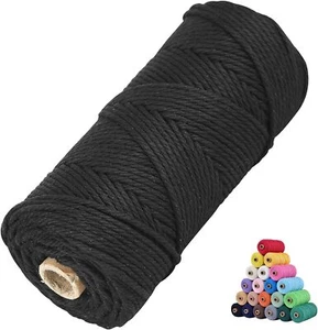 Natural Macrame Cord 2mm x 219yards Colored Macrame Cord Macrame Cotton Cord ... - Picture 1 of 9