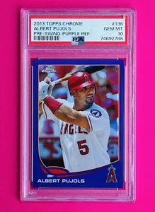 Albert Pujols 2013 Topps Chrome Pre-Swing—Purple Refractor #136 PSA 10 (POP 9) - Bild 1 von 4