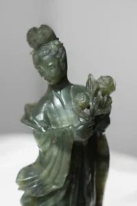 Magnificent Qing Dynasty Imperial Green Jade Guanyin – Translucent - 30cm/11.8in - Picture 1 of 8