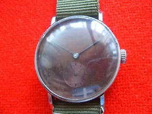 Rare Old Swiss Made Military Wristwatch RUBIOS Extra Jumbo case - Picture 1 of 9