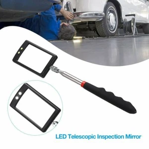 LED Lighted Mechanic Inspection Mirror Telescoping illuminate Swivel Extendable - Picture 1 of 11
