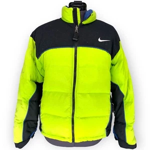 Vintage 90s Nike ACG Quilted Neon Green Puffer Down Jacket Men’s Size Medium - Picture 1 of 18