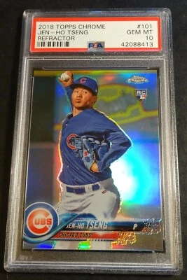 2018 JEN-HO TSENG TOPPS CHROME REFRACTOR ROOKIE #101 PSA 10 POP 3  - Image 1 of 2