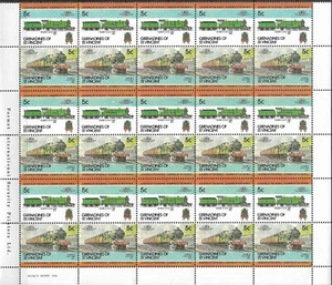 GRENADINES - 1984 MNH "Leaders Of The World - TRAINS" 7 x 15er Block!!! - Bild 1 von 7