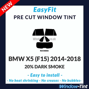 EasyFit Static Pre Cut Window Tint For BMW X5 (F15) 2014-2018 - 20% Dark Rear - Picture 1 of 3
